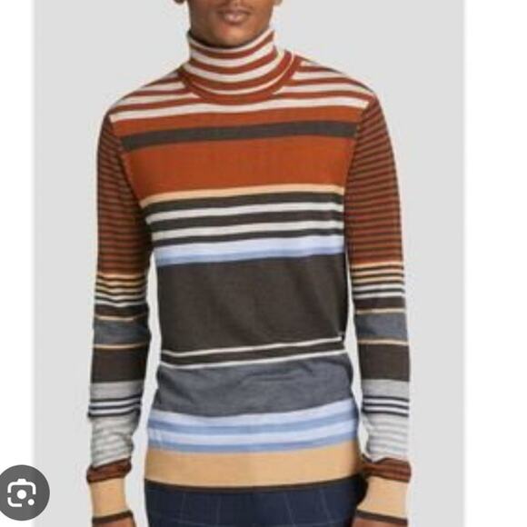 Paisley Gray Nordstrom striped slim fit turtleneck sweater preppy indie wool - Picture 1 of 7